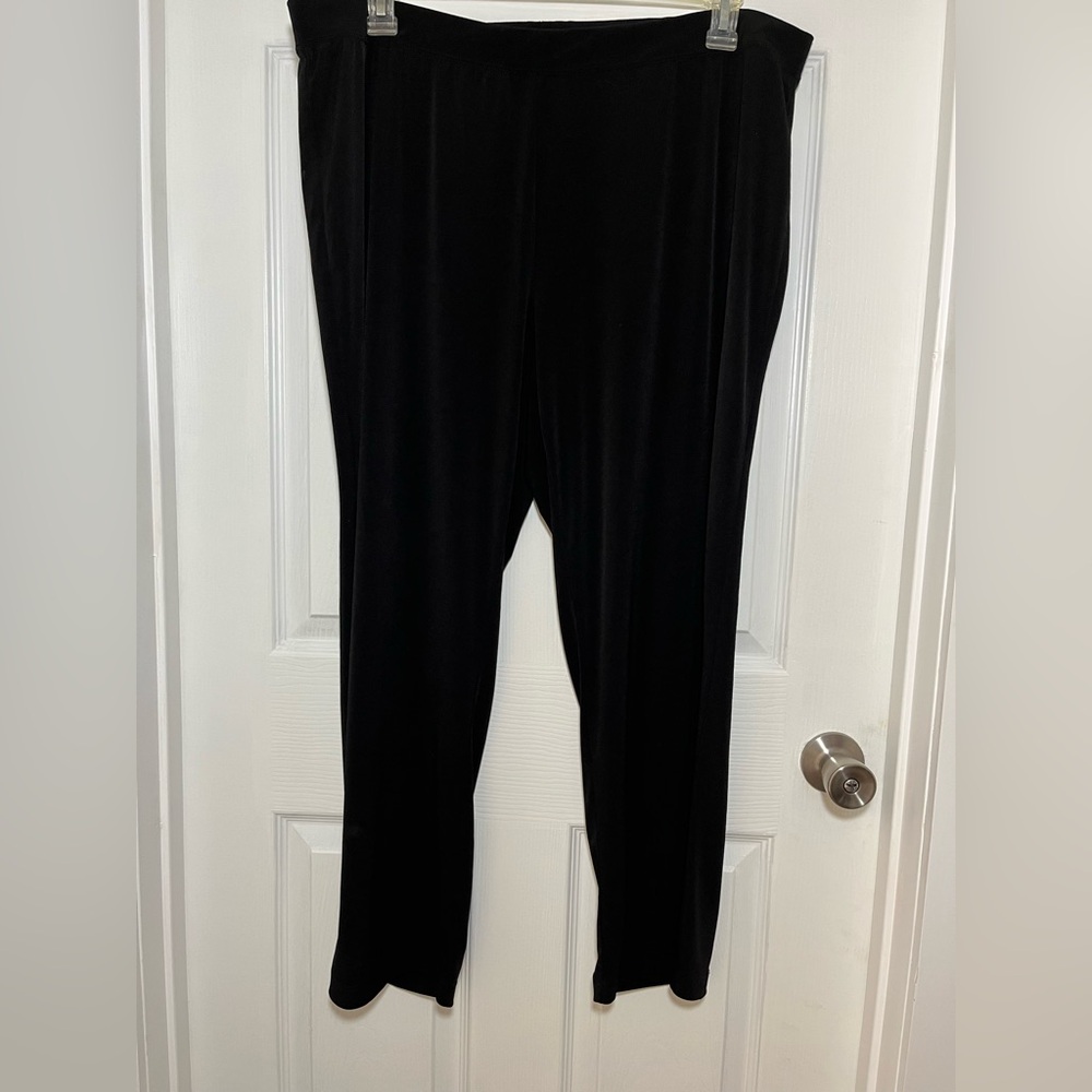 Susan Graver Slinky Stretch Wide Leg Pull On Pants-1XP